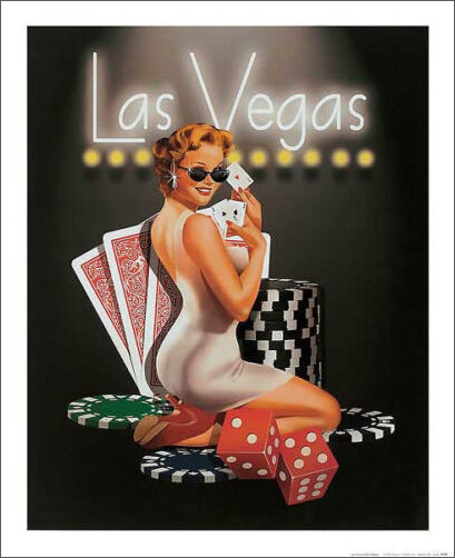 Poker Art "Las Vegas" by Ralph Burch Poster Print - Haddad's Fine Art
