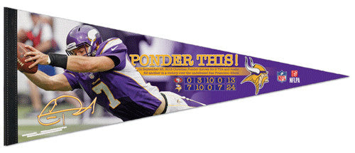 Christian Ponder "Ponder This!" Minnesota Vikings Premium Felt Collector's Pennant - Wincraft