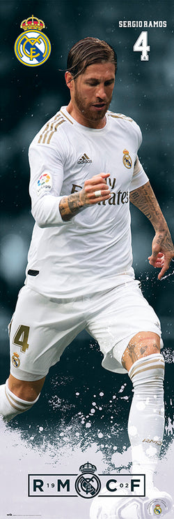 Sergio Ramos "Storming" HUGE Door-Sized Real Madrid RMCF Football Soccer Poster - Grupo Erik (Spain)