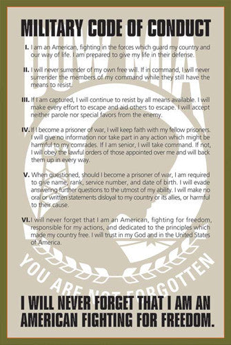 POW-MIA "Fighting for Freedom" Military Code of Conduct Poster - American Image
