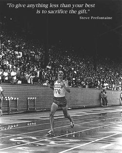 Steve Prefontaine "The Gift" c.1972 Motivational Action Poster - Running Past