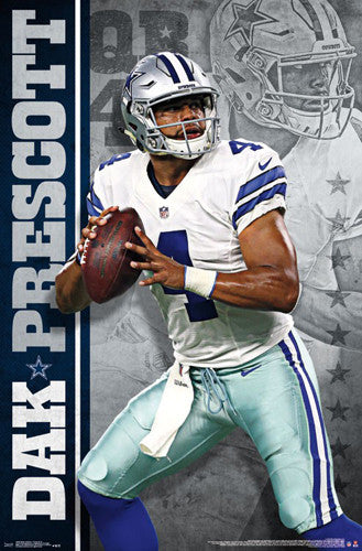 Dak Prescott Lone Star Great Dallas Cowboys QB NFL Action Poster -  Costacos Sports 2022