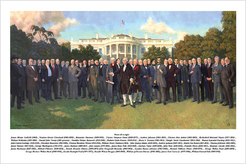 The American Presidents "South Lawn Portrait" (1789-2017) Premium Poster Print - Patriart USA
