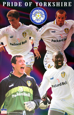 Leeds United FC "Pride of Yorkshire" EPL Football Poster (Kewell, Martyn, Radebe) - Starline Inc. 1998