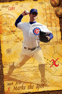 Mark Prior "X" Chicago Cubs Poster - Costacos 2004