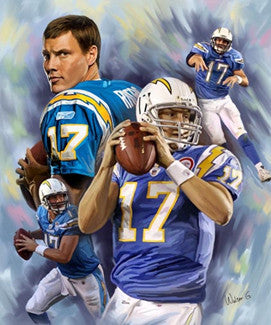Philip Rivers "Blue Bomber" San Diego Chargers Premium Poster - Walter G. Art 2010
