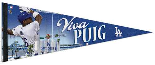 Yasiel Puig "Viva Puig" L.A. Dodgers Premium Felt Collector's Pennant - Wincraft 2013