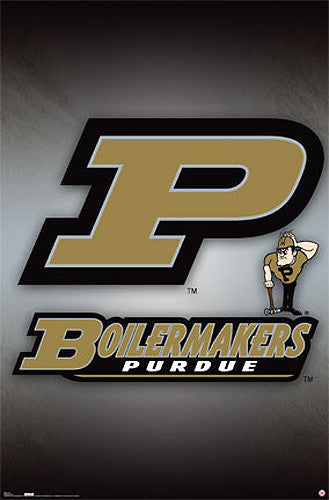 Purdue Boilermakers Official NCAA Team Logo Poster - Costacos Sports