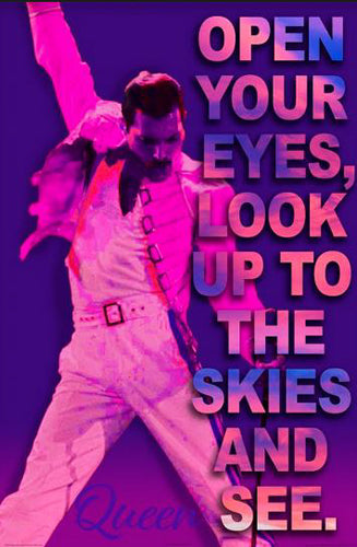 Queen (Freddie Mercury) "Look Up To The Skies" Rock Music Poster - Image Source International