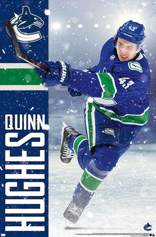 Quinn Hughes "Super-D" Vancouver Canucks NHL Hockey Action Poster - Trends International