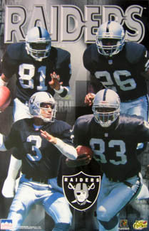 Oakland Raiders "Four Stars" Poster (Tim Brown, George, Kaufman, Dudley) - Starline 1997
