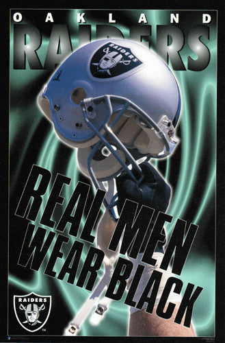 Oakland Raiders "Real Men Wear Black" (Helmet Celebration) Poster - Costacos 1995