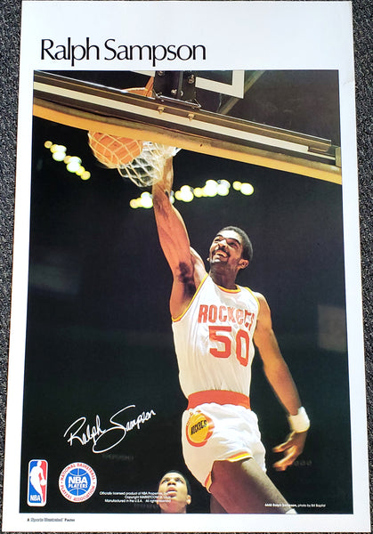 Ralph Sampson "Tower Slam" Houston Rockets Vintage Original Poster - Sports Illustrated by Marketcom 1983