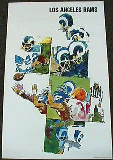Los Angeles Rams NFL Collectors Series Vintage Original Theme Art Poster (1968)