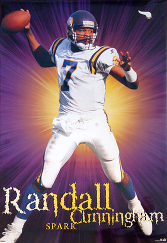 Randall Cunningham "Spark" Minnesota Vikings NFL QB Action Poster - Costacos 1999