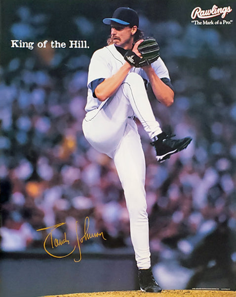 Randy Johnson "King of the Hill" Seattle Mariners MLB Baseball Poster - Rawlings 1998