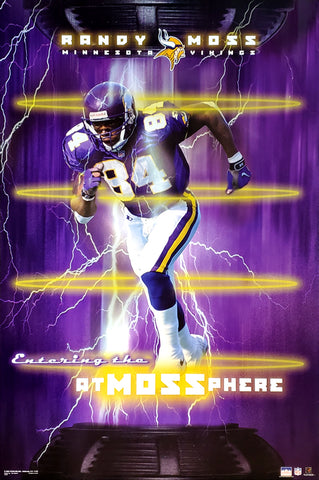 Randy Moss "atMOSSphere" Minnesota Vikings NFL Action Poster - Starline 2002