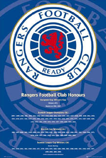Glasgow Rangers FC "Honours" Championship History Team Crest Poster - GB 2007