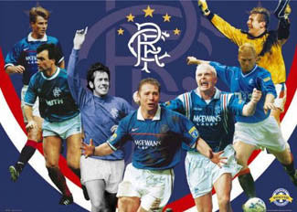 Glasgow Rangers "Legends" Commemorative Soccer Poster - GB Posters