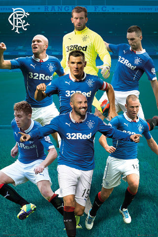 Glasgow Rangers FC "Super Seven" (2014/15) Official EPL Action Poster - GB Eye (UK)