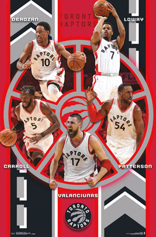 Toronto Raptors "Big Five" Poster (DeRozan, Lowry, Patterson, Valanciunas, Carroll) - Trends 2016-17
