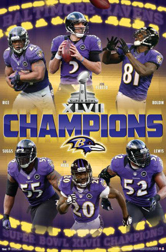 Baltimore Ravens Super Bowl XLVII (2013) Champions Poster - Costacos Sports