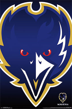 Baltimore Ravens "Bird-Face" Official NFL Team Logo Poster - Costacos Sports