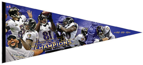 Baltimore Ravens Super Bowl XLVII (2013) "Heroes" X-L Premium Felt Pennant