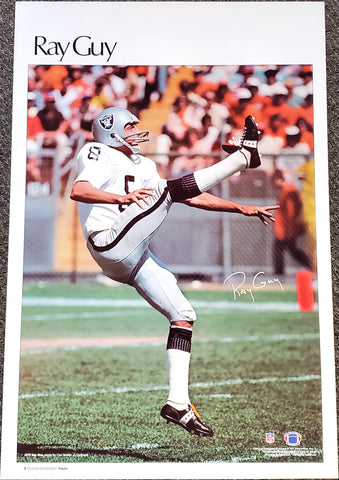 Ray Guy "Superstar" Oakland Raiders Vintage Original NFL Poster - Sports Illustrated by Marketcom 1981