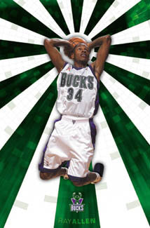 Ray Allen "Shine" Milwaukee Bucks Poster - Costacos 2002
