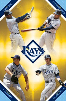 Tampa Bay Rays "Superstars" Poster (Crawford, Longoria, Kazmir, Upton) - Costacos 2008