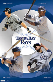 Tampa Bay Rays "Cornerstones" Poster (Longoria, Upton, Price, Zobrist) - Costacos 2011