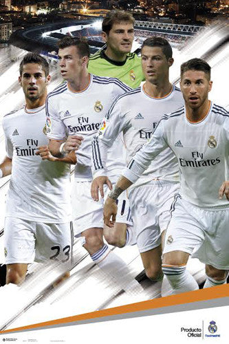 Real Madrid CF "Game Night Superstars" Official La Liga Soccer 5-Player Poster