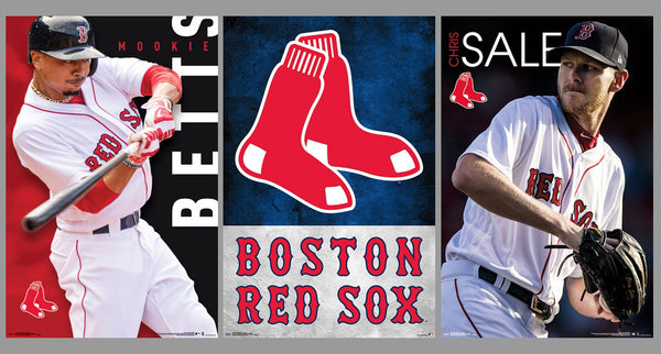 COMBO: Boston Red Sox MLB Baseball 3-Poster Combo Set (Mookie Betts, Chris  Sale, Team Logo Poster) – Sports Poster Warehouse