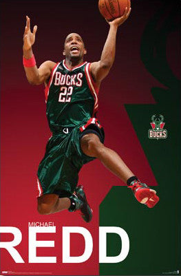 Michael Redd "Airborne" Milwaukee Bucks NBA Action Poster - Costacos 2008