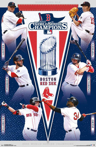 Boston Red Sox 2013 World Series Champions 6-Player Commemorative Poster - Trends International