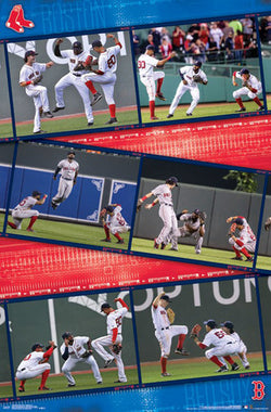Boston Red Sox Outfielders "Win, Dance, Repeat" Poster - Trends 2017