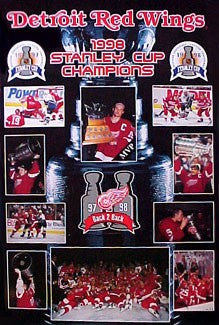 Detroit Red Wings "Back-2-Back" Stanley Cup Champions 1997-98 Poster - Norman James Corp.
