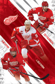 Detroit Red Wings "Super Trio" Poster (Datsyuk, Lidstrom, Zetterberg) - Costacos 2010