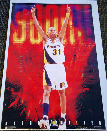 Reggie Miller "BOOM!" Indiana Pacers NBA Action Posters - Costacos Brothers 1996