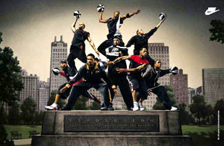 Nike Basketball "Hoop Revolution" Poster (LeBron James, Stoudemire, Jefferson, Prince, ++) - Nike 2004