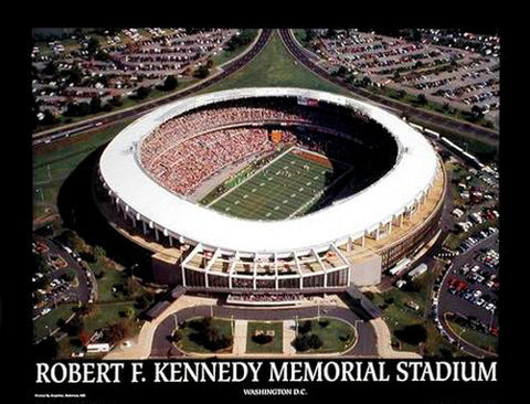 Washington Redskins RFK Stadium Gameday Classic Aerial Poster Print - Aerial Views