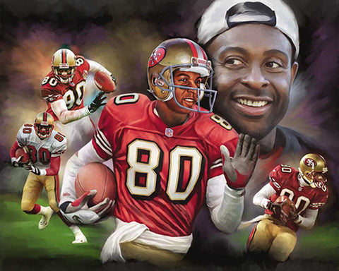 Jerry Rice "The Greatest" Commemorative Art Print by Wishum Gregory
