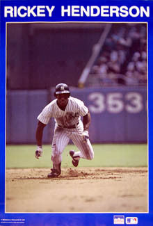 RICKEY HENDERSON NEW YORK YANKEES Vintage1980s SIGNED AUTOGRAPHED Baseball  Photo