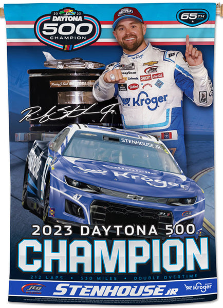 Ricky Stenhouse Jr. 2023 Daytona 500 Champion Commemorative NASCAR 28x40 Vertical Banner - Wincraft Inc.