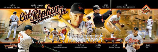 Cal Ripken Jr. Baltimore Orioles Career Retrospective Premium Poster Print - Photofile Inc.