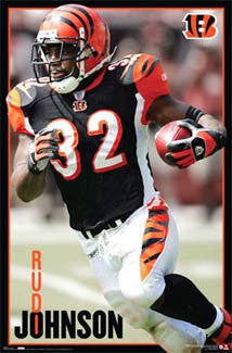 Rudi Johnson "Superstar" Cincinnati Bengals NFL Football Action Poster - Costacos 2007