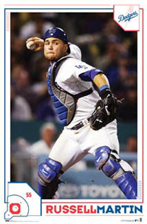 Russel Martin "Gunslinger" Los Angeles Dodgers Catcher Poster - Costacos 2008