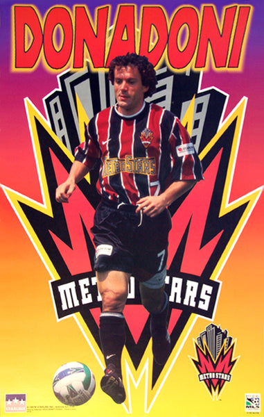 Roberto Donadoni "Superstar" New York-New Jersey MetroStars MLS Soccer Poster - Starline 1997.