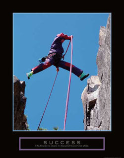 Rock Climbing "Success" Motivational Poster - Front Line